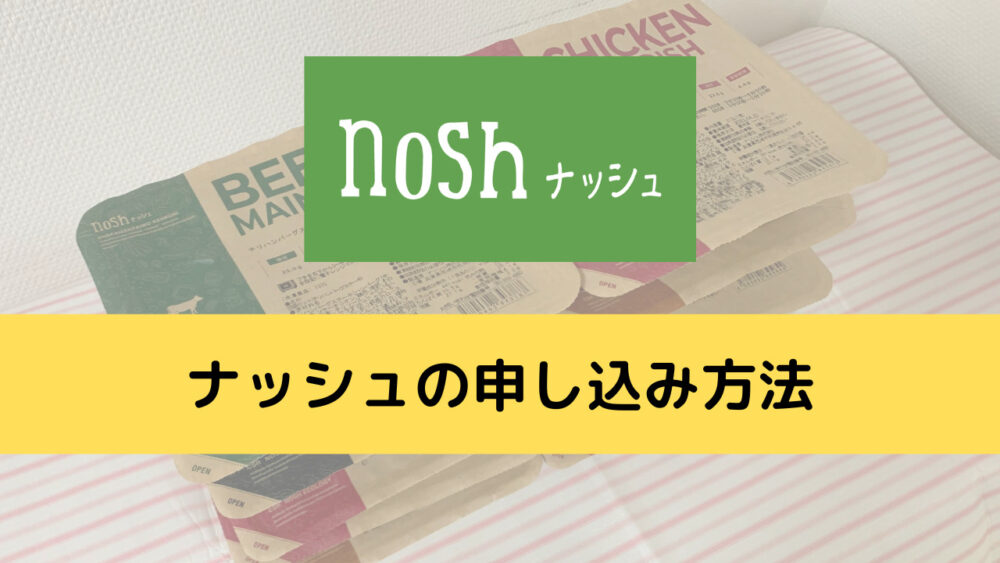 ナッシュ(nosh)の申し込み方法