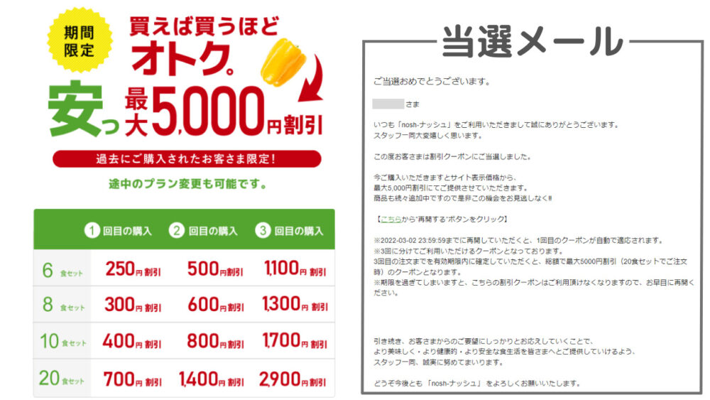 ナッシュの割引クーポン