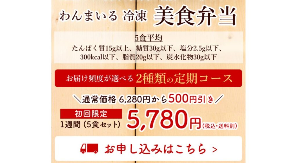 わんまいるの初回割引ページ