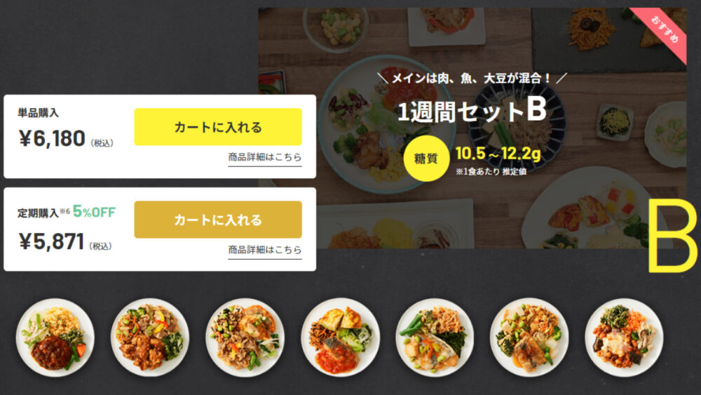 ライザップサポートミールのセットBの特徴