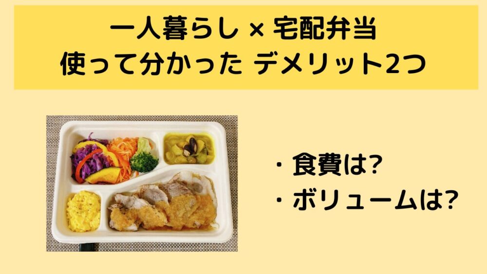 一人暮らしが宅配弁当を使うデメリット