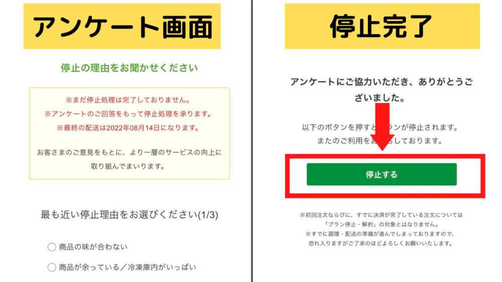 ナッシュの停止の手順と注意点