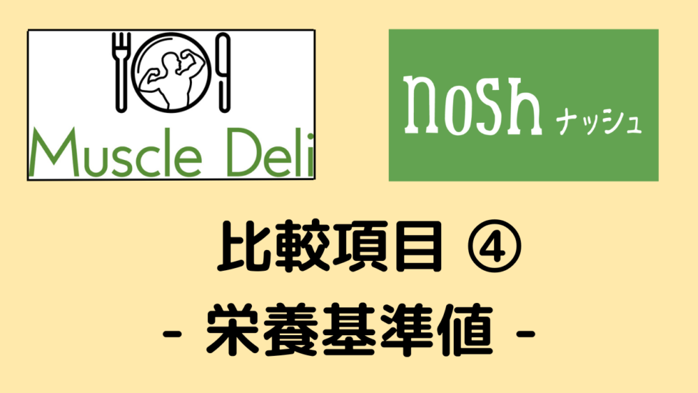 マッスルデリとナッシュを比較、栄養基準値