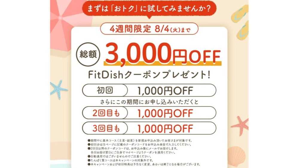 Fitdishの初回割引クーポン