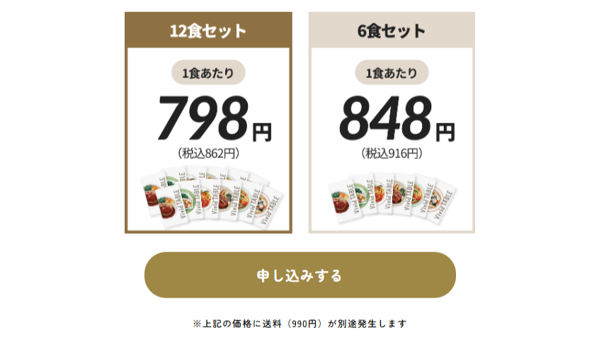 ビビッドテーブルの注文レビュー